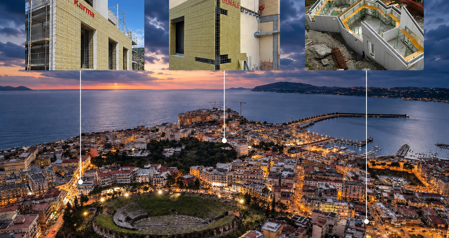 Pozzuoli e tre sistemi ECOSISM per la riqualificazione sismica: Karma Cappotto Armato, Geniale Cappotto Sismico e Sistema Costruttivo ECOSISM
